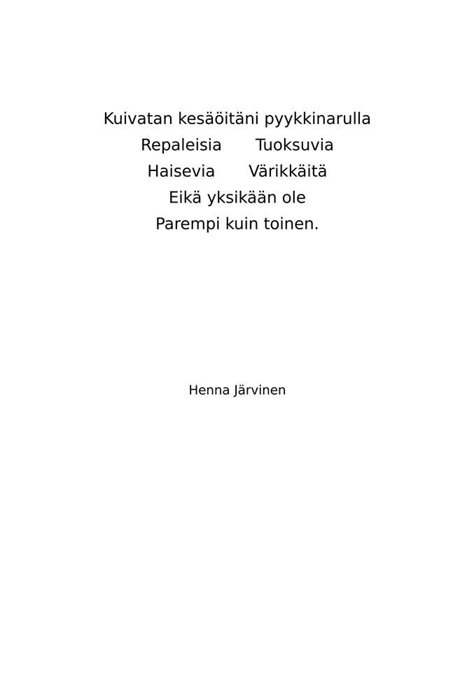 Kuukauden runo: Heinäkuu 2019