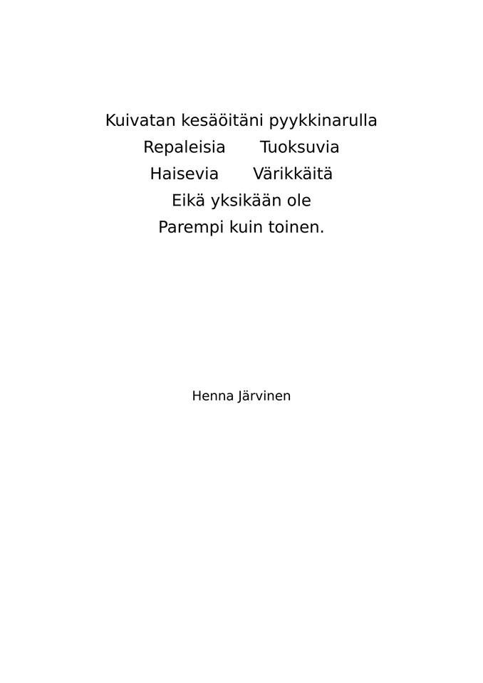 Kuukauden runo: Heinäkuu 2019